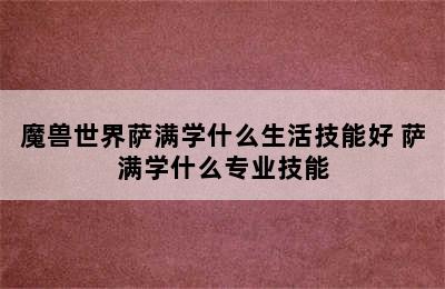 魔兽世界萨满学什么生活技能好 萨满学什么专业技能